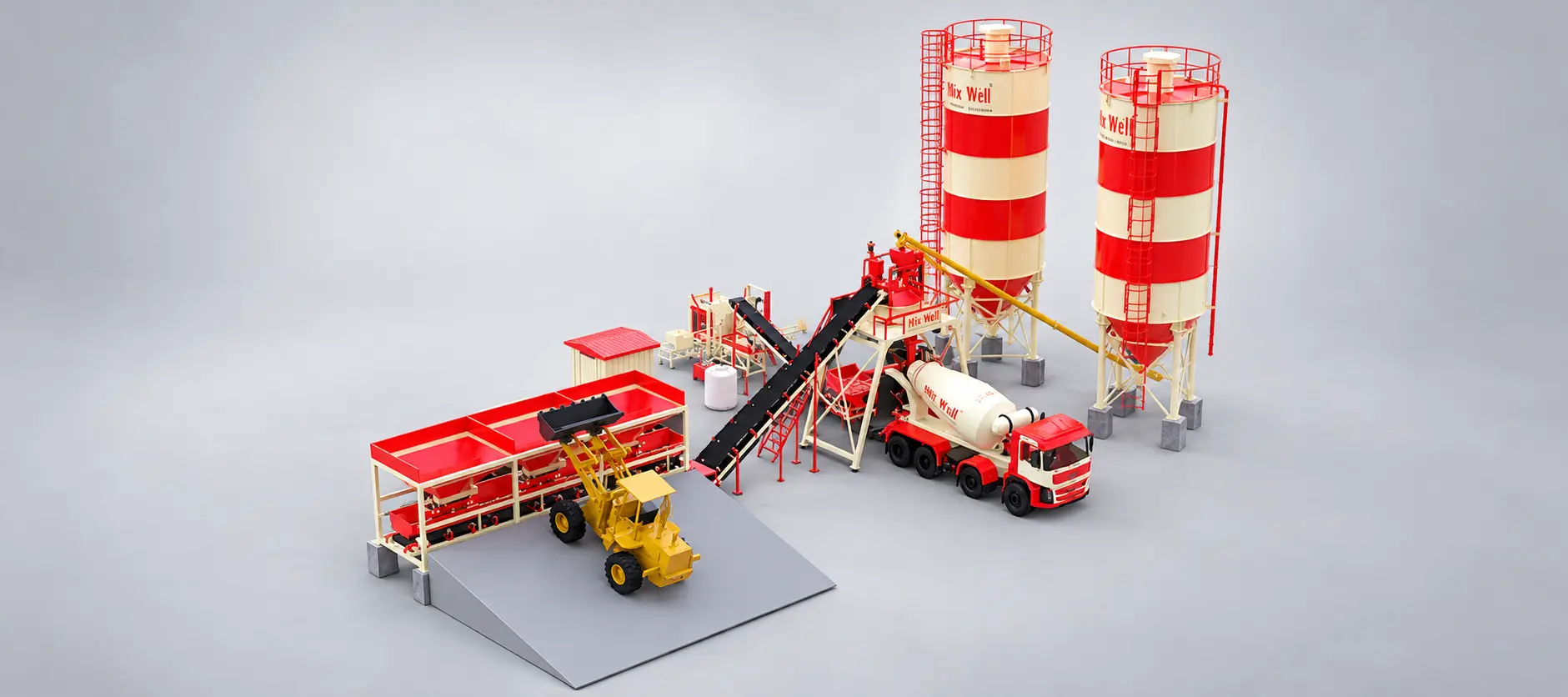 Hardic Engineering RMC Plant MI ST 45 stationary ready mix concrete batching plant