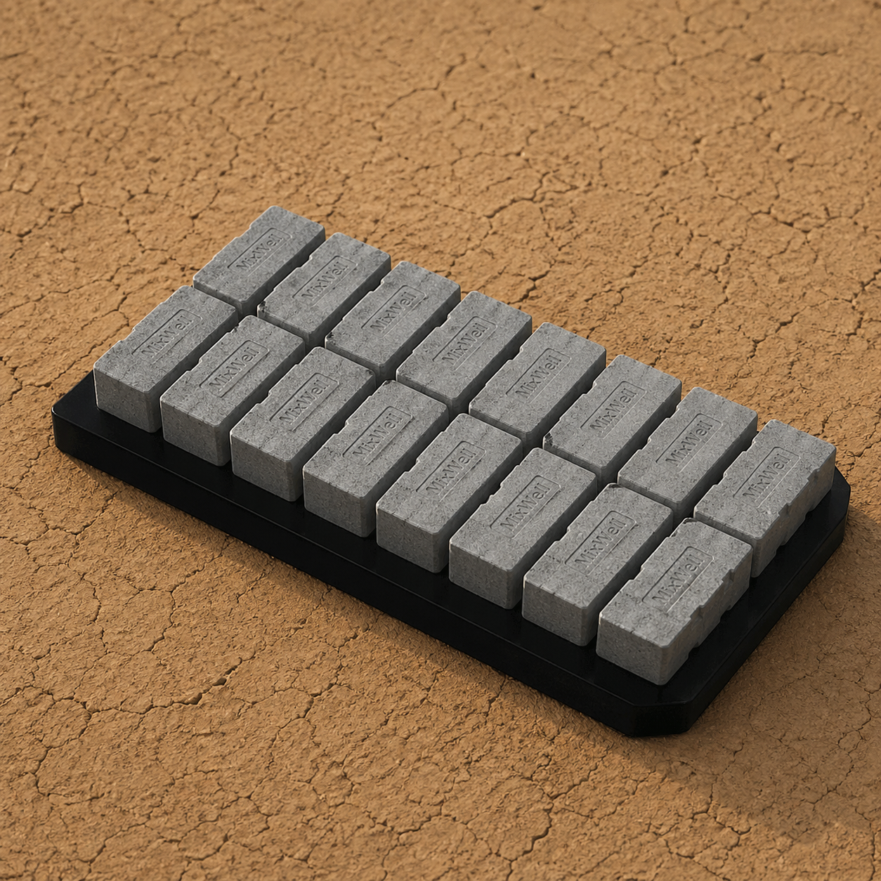 Fly ash brick laid on edge produced by FAM 1440 Champion machine