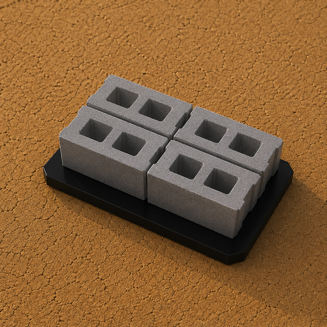 Hollow concrete block produced by an automatic block making machine