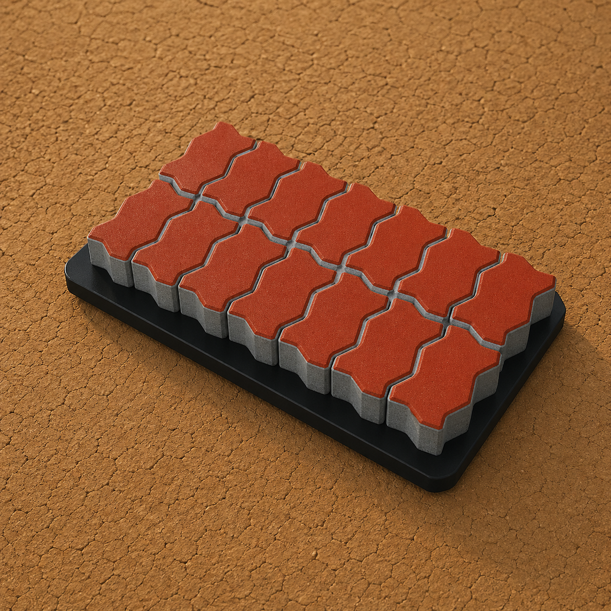 Zig zag concrete paver block produced by FAM 1440 Champion